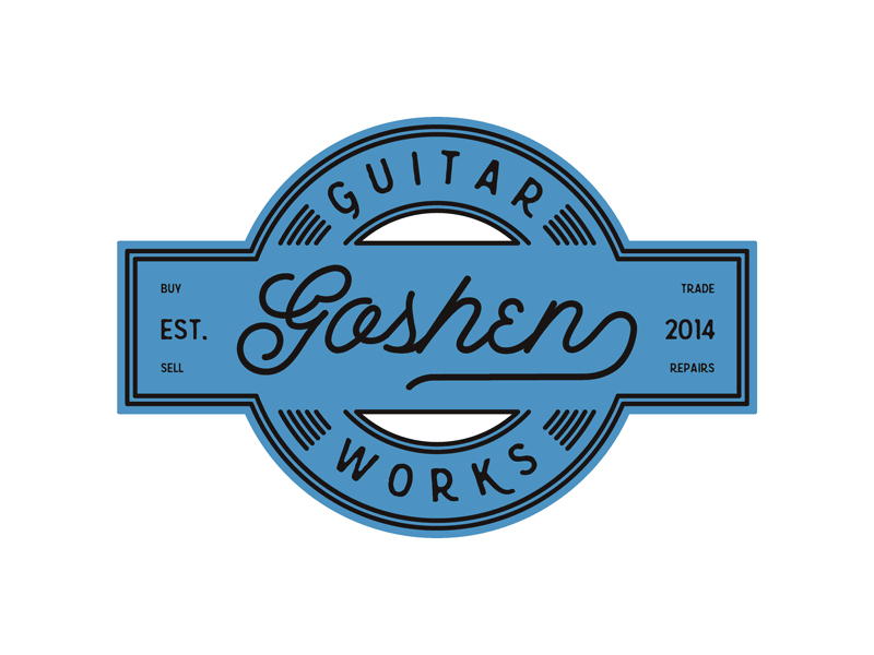 Goshen Guitar Works, phase three: final assets branding goshen guitar works guitar instrument shop visual identity