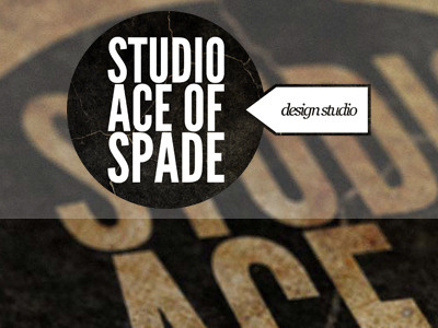 Studio Ace of Spade website - logo treatment #1 grunge jon savage league gothic minimalistic simon h. studio ace of spade web design