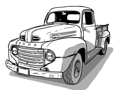 Big boys, big toys / Hell yeah trucks ford fuck yeah trucks ipad pickup sketchbook pro vintage