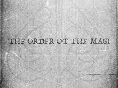 The Order of the Magi IV - Type treatment E book cover gray grid lines network order of the maji p22 operina romano spade stained star map textured
