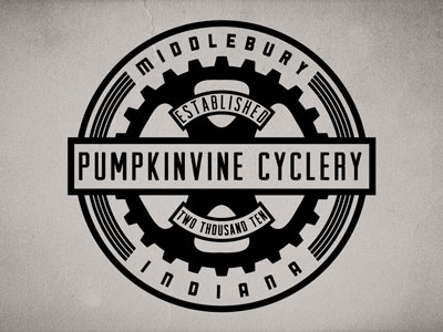 Pumpkinvine Cyclery - True circle badge arvil sans badge bicycle bicycle shop gear pumpkinvine cyclery sullivan vintage