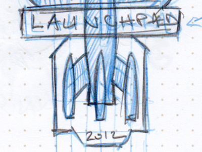 Launchpad branding - Badges sketches badge branding launchpad rocket sketches the launchpad