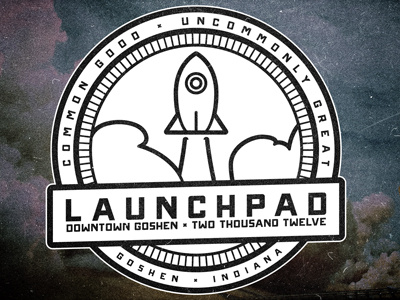 The Launchpad - Rocket circle badge III