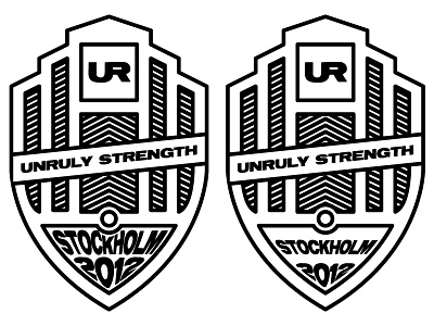 Unruly Strength - Concept 02 - Rough vectors badge calisthenics personal trainer shield unruly strength vectors