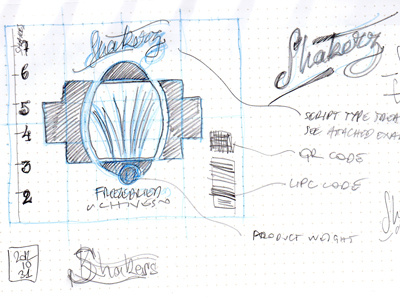 Shakerz brand and product label - Concept 01 branding product label product labelling shakerz sketch