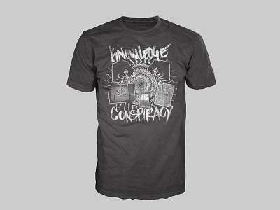 Savage Roots - Knowledge conspiracy apparel design black and white grunge halftones mockup newspaper phone savage roots vector
