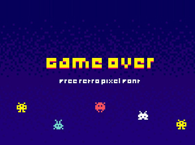 Game Over Retro pixel Font Free font fonts freefont typogaphy