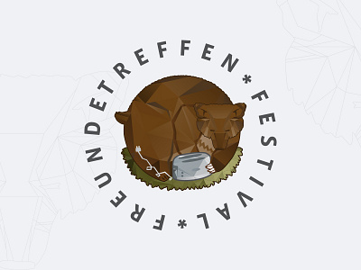 Logo Festival bear brown green illustration logo design toaster