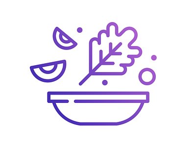 Salad Icon for for a Coffee Shop bowl coffee shop coffeeshop flat food food icons fruit gradient icon illustration lineart outline salad