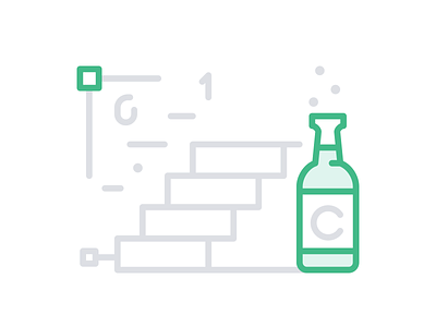 Community Events – Contentful beer bleachers flat illustration green grey icon icon set illustration lineart outline stairs steps