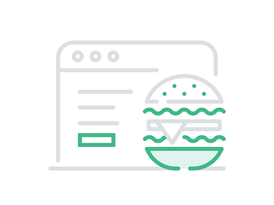 Partnership Events – Contentful browser burger cheeseburger event events fastfood flat illustration food green grey hamburger icon set icons junkfood linart outline partnership tech