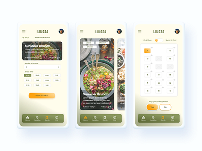 Lujosa food app reservation ui restaurant app