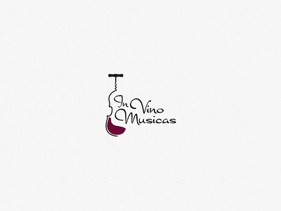 In Vino Musicas bar bottle design logo logodesign music wine