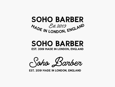 Soho Barber art branding design font hand lettering illustration lettering logo