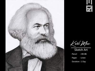 Karl Marx black and white illustration karl marx pencil pencil sketch sketch sketchbook sketchdaily