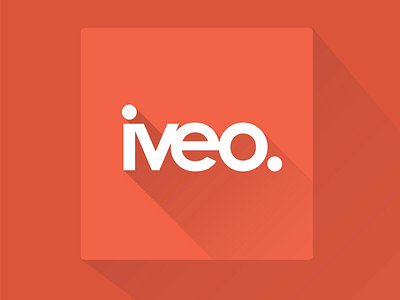 IVEO Flat logo branding clean design first flat iveo logo long long shadow longshadow shadow