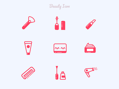 Beauty Icon Set branding dailyui design figma figmadesign icon icon design icon set icon sets icon style iconography landingpage ui uiux vector web design