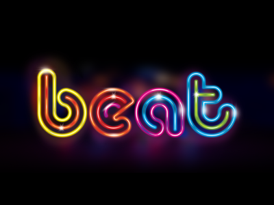 Beat beat brand lettering lights logo logotype mark music neon