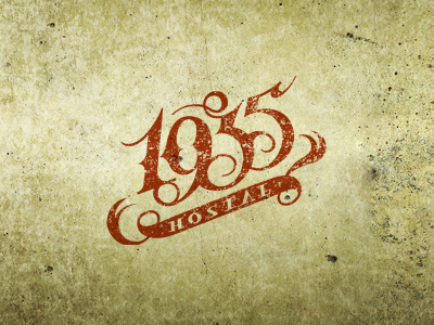 Hostal 1935 brand hostal hostel hotel lettering logo logotype type typography