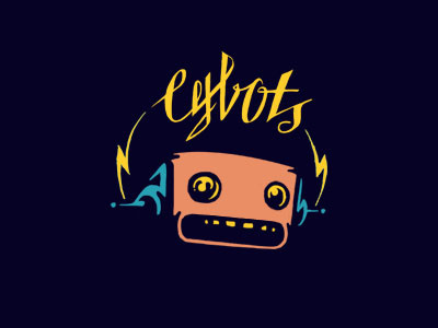 Cybots brand identity illustration letter lettering logotype mark robot type typograhy