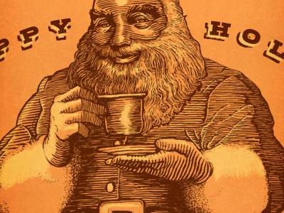 Santa Package detail christmas illustration label package santa claus type typography