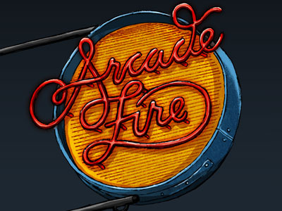 Arcade Fire arcade fire illustration lettering logotype type typography