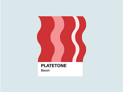 PLATETONE - Bacon branding design flat illustration logo minimal vector