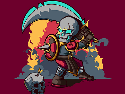 skull warrior 2dillustration animation character characterdesign design illustration vector