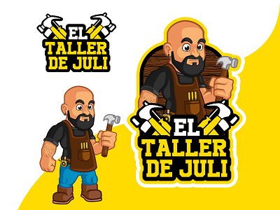 El taller de juli 2dillustration branding character characterdesign design illustration logo mascot mascotlogo vector