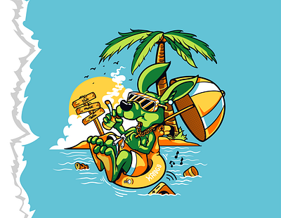 Character design 2dillustration beacj branding characterdesign illustration relax sea summer sun vector