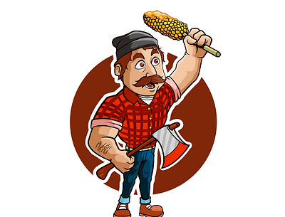 lumberjack 2dillustration artdigital character characterdesign digitalart graphic design illustration lumberjack vector