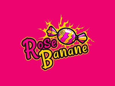 Rose banane graphic design illustration logo vector