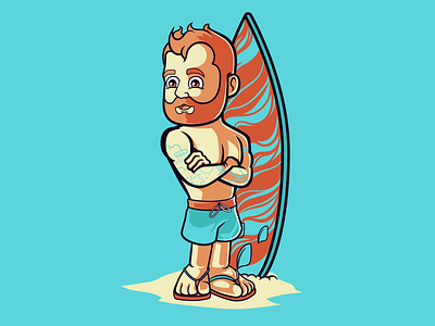 surfer characterdesign illustration vector