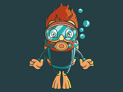 diving man characterdesign illustration vector