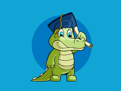 Alligator graduation 2dillustration cartoon cartoonlogo character characterdesign design illustration logo mascot mascotlogo vector