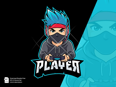 Ninja Gamer - Esport Mascot Logo design esport gamer gaming illustration logo mask mobile gaming ninja playing games streamer template twitch vector