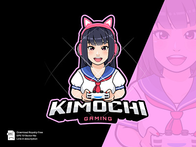 Kawaii school girl - Esport Mascot Logo