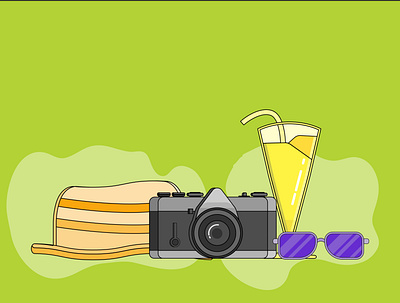 Vacation Started Pack Flat Design camera design flat icon illustration