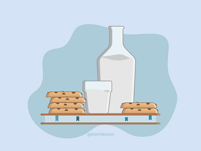 Milk, Cookies and Book Flat Design design flat illustration