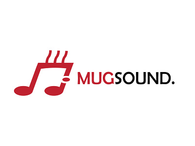 Mug Sound design flat illustration logo