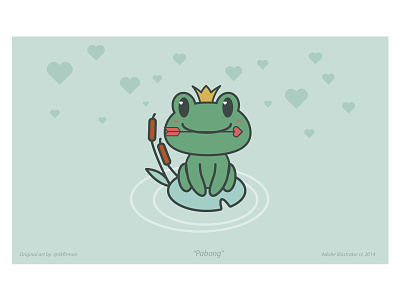 Prince Frog design flat illustration