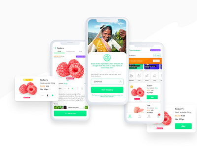 E-commerce app color design farm figma green ui design