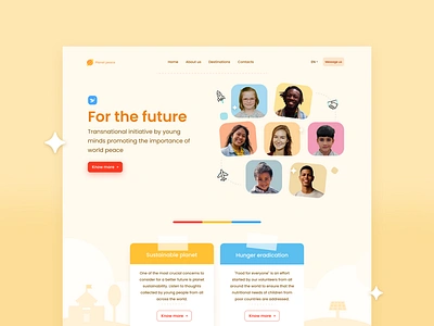 Website for a non-profit organisation children design dribbble figma illustration new ngo peace portfolio shot trending ui ux website world yellow