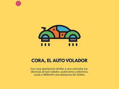 Cora, el auto volador. ai design design art designer illustrator social media design