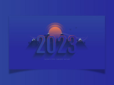 2023 New Year - Mountains 2023 branding design graphic design illustrator mountains nature new year poster ui