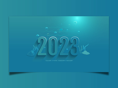 2023 New Year - Water 2023 new year branding design graphics design happy new year illustration illustrator nature ui website design