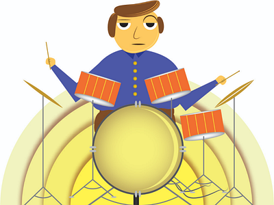 Lazy Performer - Drummer character design characters graphics design illustrator