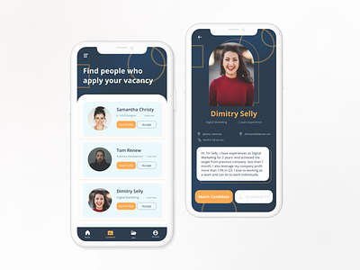 UI Design for jobs app.
