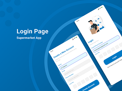 Sign-up and Log-in Page android app design login design mobile design mobileapp register design supermarket app ui ui design ui ux uidesign ux