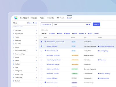 Advanced Search experience design filters product design search tables toolbar ui ux